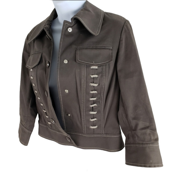 Worth Moto Jacket Western Lace Up Detail Brown 4 - Picture 3 of 8